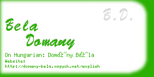 bela domany business card